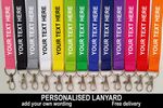 Printed and plain Lanyard - Personalised, Custom, Plain, Pre-Text - Logo option