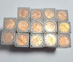 Lot of 14 Gem BU Uncirculated Rolls 1960-D Lincoln Memorial Cents Pennies
