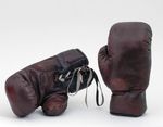 Vintage 1930s Retro Boxing Gloves 12oz Brown Leather Look New Unbranded
