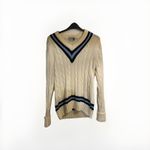 GM Gunn & Moore William Quinn Cream Cricket Cable Knit Sweater Jumper XL