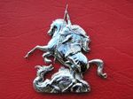 ST GEORGE & THE DRAGON CAR BADGE Metal Emblem UK *NEW & UNIQUE* High Quality B