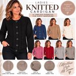 Ladies Knitted Cardigan Cable Knit Button Front Pockets Soft Warm Jumper New UK