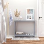 Grey Console Table w/ Shelf, Display Shelf Stand Furniture for Home, Refurbished