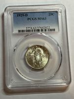 1929 D STANDING LIBERTY QUARTER PCGS MS63 BRIGHT WHITE NICE TYPE COIN
