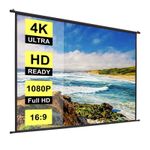 40" 16:9 Manual Pull Down Portable Projector Screen Wall Mounted For Home Cinema
