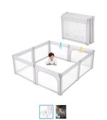 Doradotey Baby playpen, easy assembly foldable grey 150x180cm rrp £152  A3