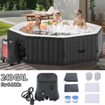 SLSY 6 Person Octagon Inflatable Hot Tub 130Air Jet Large Hot Tub 77"x77"x25"