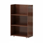 Rolling Double-Sided Book Cart Lockable Casters Display Shelf Easy to Assemble