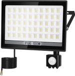 100W LED Floodlight Security Light Motion Sensor Light Outdoor Garage Yard IP66