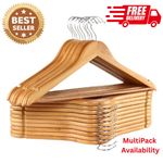 Wooden Hangers for Suits, Coats, Jackets & Trousers – Pack of 20|100