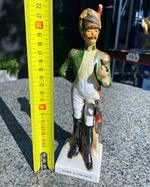 2x French Ceramic Hand-Painted Military Soldier Figurines 22cm Glossy