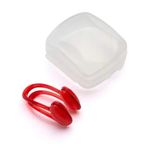 NEW RED SPEEDO SWIMMING UNIVERSAL NOSE CLIP & CASE (EASY TO FIND) FREE UK P&P!!