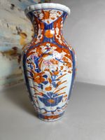 Imari Vase Antique Japanese 19 Century Blue- Orange Flowers Hand Painted.23.5cm