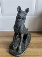 Vintage J Spouse Heredities Bronze Resin German Shepherd Dog Figurine Ornament