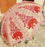 Indian Embroidered Garden Parasol Flower 72" Outdoor Sun Shade Patio Umbrella