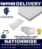 Plasterboard 8x4 (2400x1200) 12.5mm Thickness Square Edge MULTIPLE QUANTITIES