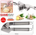 STAINLESS STEEL GARLIC CRUSHER SQUEEZER PRESS MASHER MINCER KITCHEN MANUAL TOOL