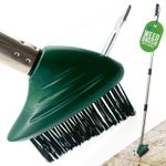 Angled Weed Remover with Built In Scraper Long Handle Patio Brush for Moss