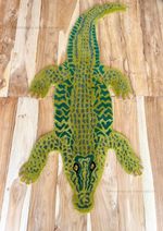 Crocodile Wool Area Rug - Handmade 100% Wool with Realistic Animal Print Design