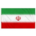 Iran Flag 5ft x 3ft Polyester | Iranian Flags Double Stitched with Metal Eyelets