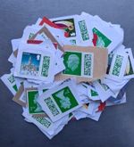 2nd CLASS STAMPS 100 UNFRANKED Standard Letter Barcoded Green / Used on Backing