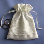 Wedding Ring Pouch Bag White Or Ivory. Alternative To Ring Cushion
