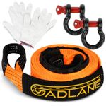 GADLANE Tow Strap 5m 10 Tons Heavy Duty Car Road Recovery Rope +2 Hooks