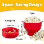 Popcorn Maker - Large Capacity Foldable Silicone Bowl - Dishwasher Safe