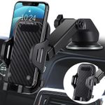 Sturdy Suction Car Phone Mount - Rotatable, Dashboard & Air Vent Compatible for