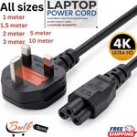 3-Pin Plug C5 IEC Clover Lead Laptop Mains Dell Power Lead Cable-1.5M,2M,3M lot