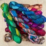Indian Shot Silk Sari Ribbon 100g skein NEW COLOURS