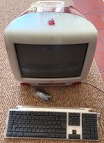 Rare x2 iMac G3 Vintage Apple Macs M5521 +Keyboard Mouse Lead Working Red & Blue