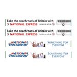 4 MODEL BUS WATERSLIDE TRANSFERS 1/76th DD SIDE ADVERTS NAT EXPRESS NAT HOLIDAYS