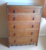 Vintage Oak Chest of Drawers ~ Five Drawer Chest