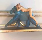 FRANK CHO'S BABE & APE ©️2007 LIMITED EDITION STATUE-No119-1000, 8", Blue Multi.