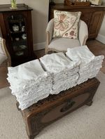 120 x Ruffle Edge White Wedding Napkins – 100% Cotton | Job Lot Bulk | New
