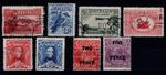 Stamps (8) Used Australia KGV 1927 to 1930 Sg 105 106 115 to 120 CV £40+