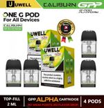 UWELL Caliburn G3 GPP Pods, To Fit G3, G4, G5 Kits ALL Ω's Pack of 4 - 2ml