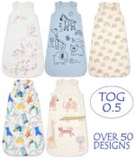 Baby Sleeping Bag 0.5 Tog Summer Weight Boys Girls Designs 0 to 24M Lucky Dip