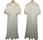 Vanity Fair Vintage 1960s Nightgown Robe Set Women Large White Lace Peignoir