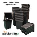 7cm Square Plant Pots Black Plastic High Deep Nursery Seed Small Flower Pot Pro