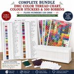 DMC Complete Skein/Thread Organiser Bundle Tracker, 500 Bobbins & Stickers