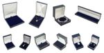 Blue Leatherette Jewellery Boxes Ring Earring Pendant Cufflink Necklace Watch