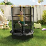 4.6FT Kids Trampoline with Enclosure Net, 55" Trampoline for Toddlers, Black