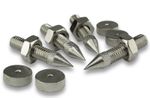 4 x Speaker spikes and feet M8 thread 42mm nickle plated silver finish