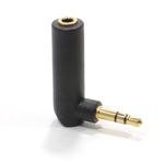 3.5mm Stereo AUX Jack Socket to 3.5mm Stereo Male Right Angle Plug Gold Elbow