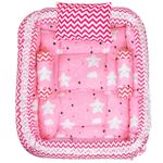 Baby Bed Set for Newborns (0-1 Year), Pink & White, 30x21 inch, Cotton, Rev