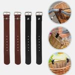 2 Pairs of Leather Basket Straps Leather Straps with Metal Buckle Adjustable