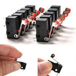 10X Limit Switch Lever 250V 5A N/O N/C Micro Roller Switches KW12 Microswitch