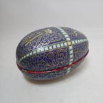 Vintage Hollow Tin Egg Fillable German Metal Easter Faberge Decorative 